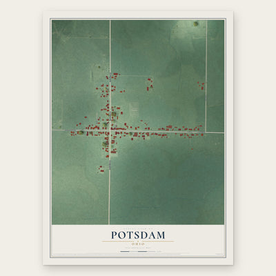 Potsdam, Ohio map print, the full design