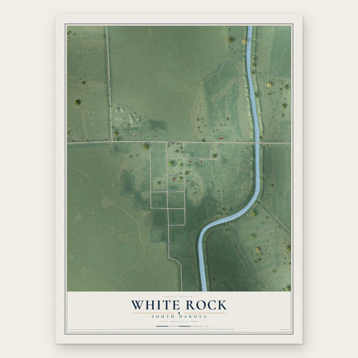 White Rock, South Dakota map print, the full design