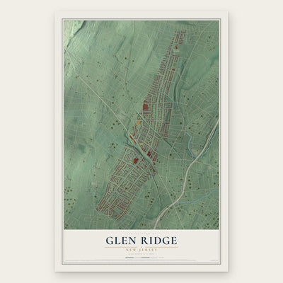 Glen Ridge, New Jersey map print, the full design