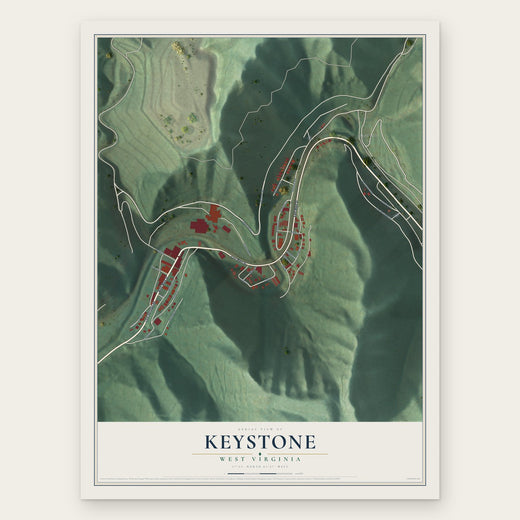 Keystone, West Virginia map print, the full design