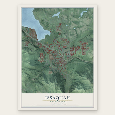 Issaquah, Washington map print, the full design