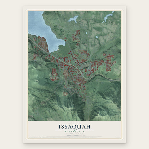 Issaquah, Washington map print, the full design