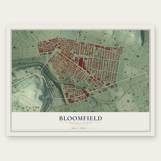 Bloomfield, Pennsylvania map print, the full design