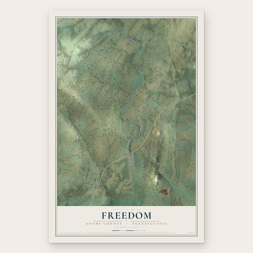 Freedom, Adams County, Pennsylvania map print, the full design