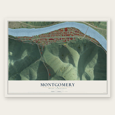 Montgomery, West Virginia map print, the full design