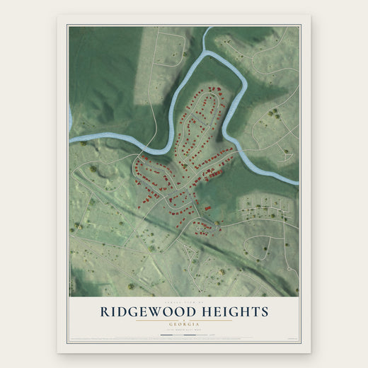 Ridgewood Heights, Georgia map print, the full design