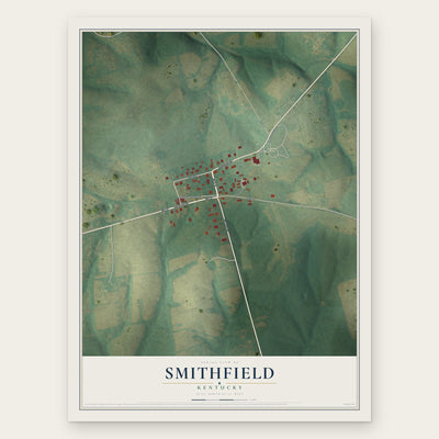 Smithfield, Kentucky map print, the full design