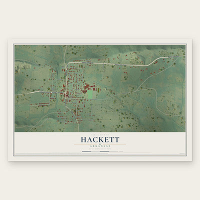 Hackett, Arkansas map print, the full design