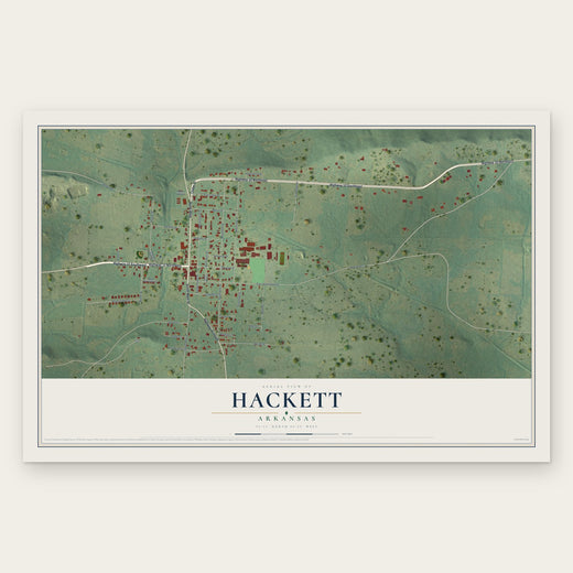 Hackett, Arkansas map print, the full design