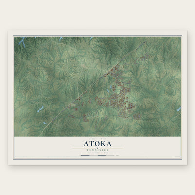Atoka, Tennessee map print, the full design