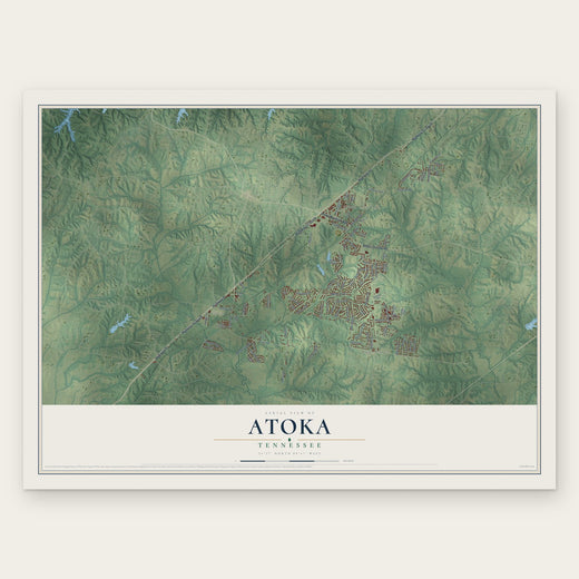 Atoka, Tennessee map print, the full design