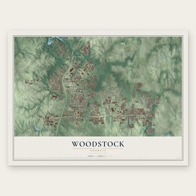 Woodstock, Georgia map print, the full design