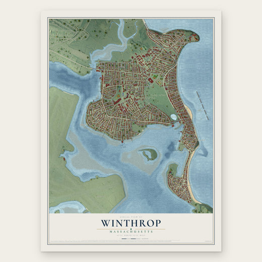 Winthrop, Massachusetts map print, the full design