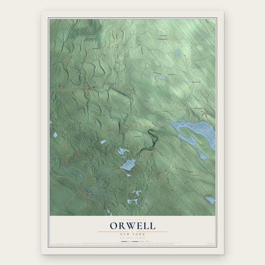 Orwell, New York map print, the full design