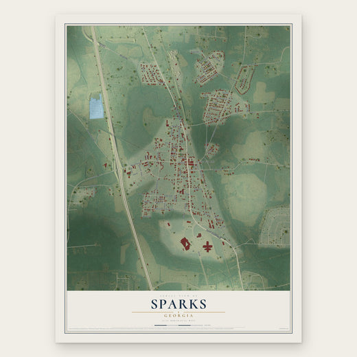Sparks, Georgia map print, the full design