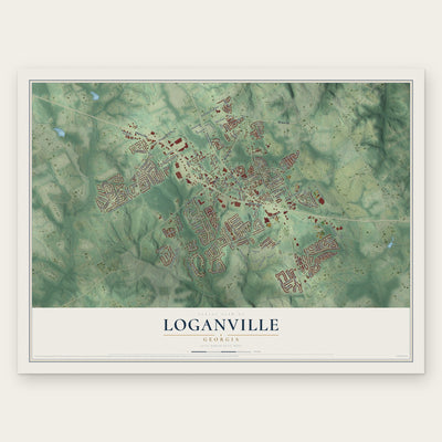 Loganville, Georgia map print, the full design