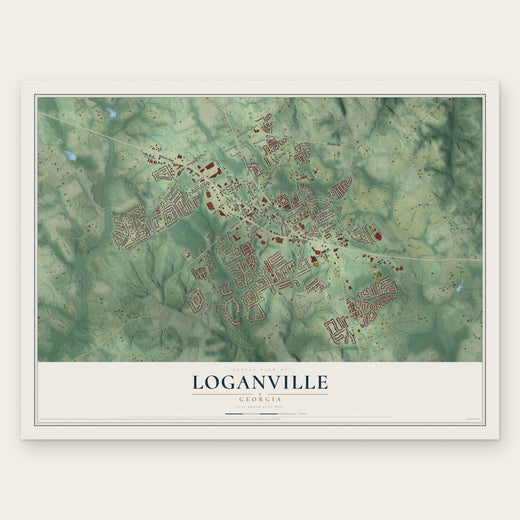 Loganville, Georgia map print, the full design