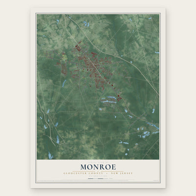 Monroe, Gloucester County, New Jersey map print, the full design