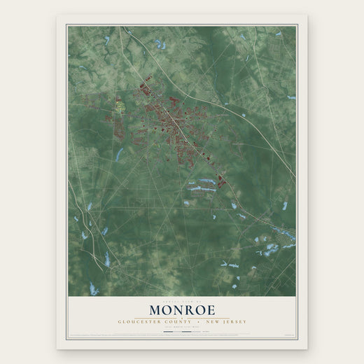 Monroe, Gloucester County, New Jersey map print, the full design
