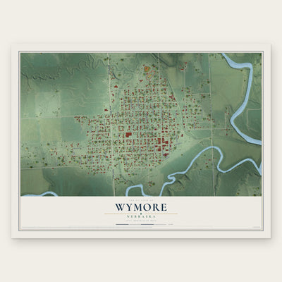Wymore, Nebraska map print, the full design