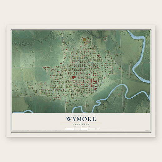 Wymore, Nebraska map print, the full design