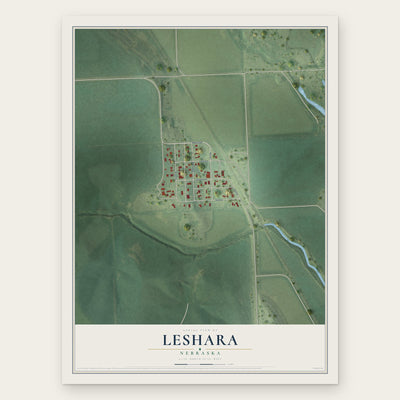 Leshara, Nebraska map print, the full design