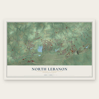 North Lebanon, Pennsylvania map print, the full design