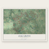 Oak Grove, South Carolina map print, the full design