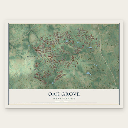 Oak Grove, South Carolina map print, the full design