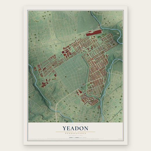 Yeadon, Pennsylvania map print, the full design