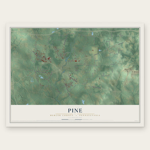 Pine, Mercer County, Pennsylvania map print, the full design