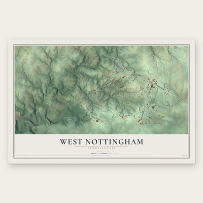 West Nottingham, Pennsylvania map print, the full design