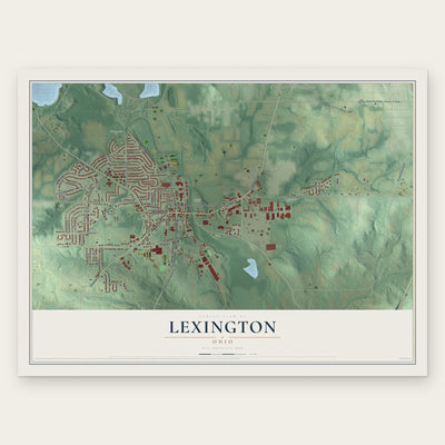 Lexington, Ohio map print, the full design
