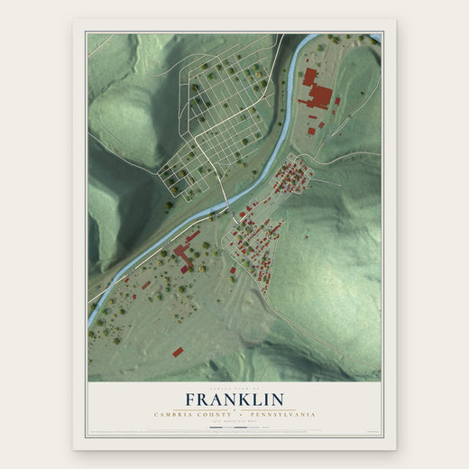 Franklin, Cambria County, Pennsylvania map print, the full design