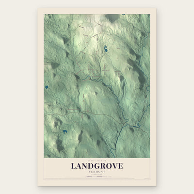 Landgrove, Vermont map print, the full design