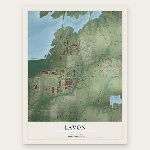 Lavon, Texas map print, the full design