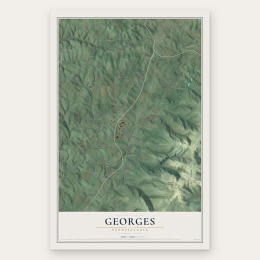 Georges, Pennsylvania map print, the full design