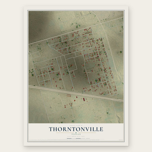 Thorntonville, Texas map print, the full design