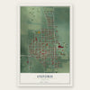 Oxford, Indiana map print, the full design