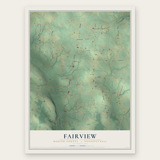 Fairview, Mercer County, Pennsylvania map print, the full design
