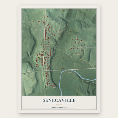 Senecaville, Ohio map print, the full design