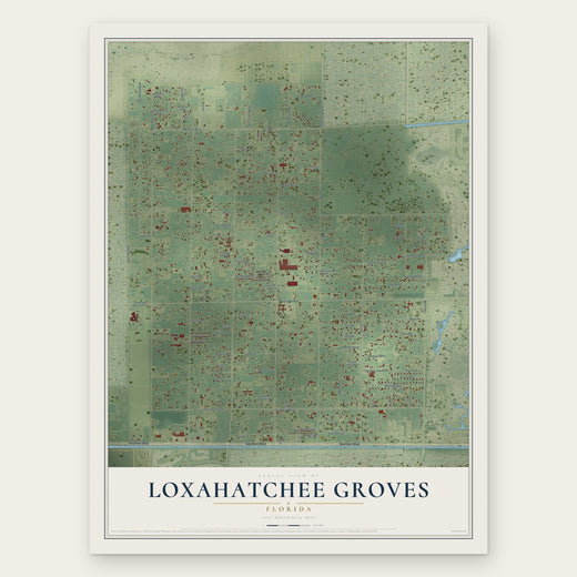 Loxahatchee Groves, Florida map print, the full design