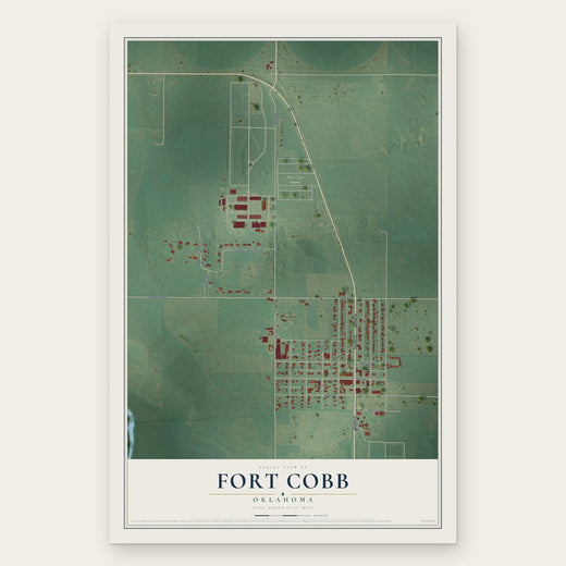 Fort Cobb, Oklahoma map print, the full design