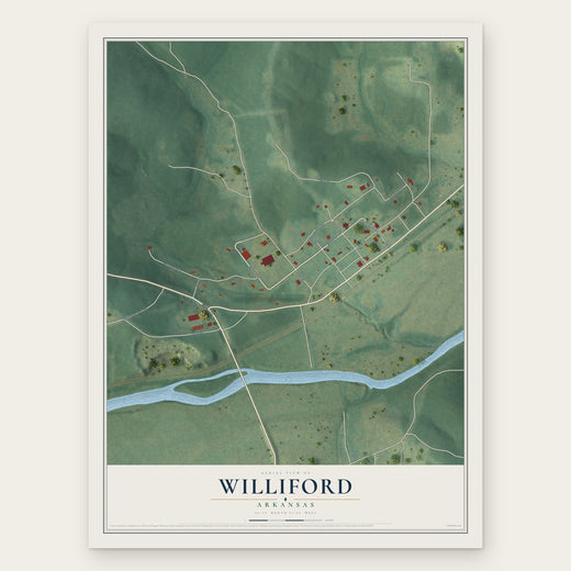 Williford, Arkansas map print, the full design