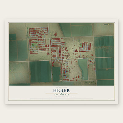 Heber, California map print, the full design