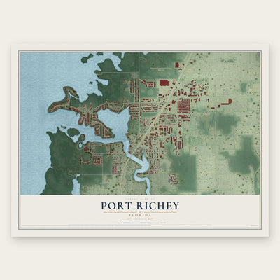 Port Richey, Florida map print, the full design