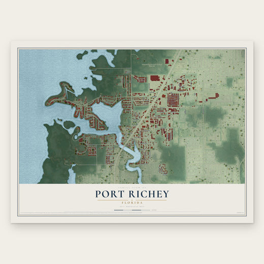 Port Richey, Florida map print, the full design