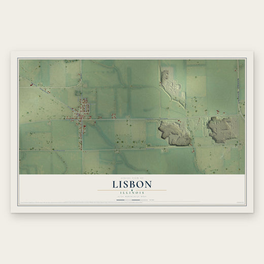 Lisbon, Illinois map print, the full design