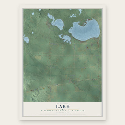 Lake, Missaukee County, Michigan map print, the full design