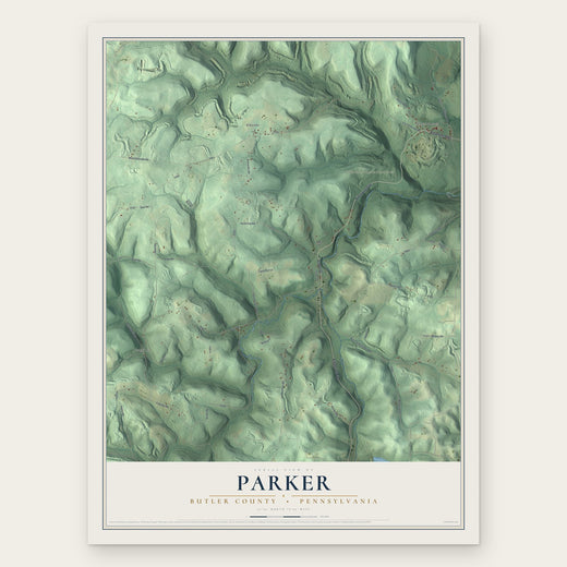 Parker, Butler County, Pennsylvania map print, the full design